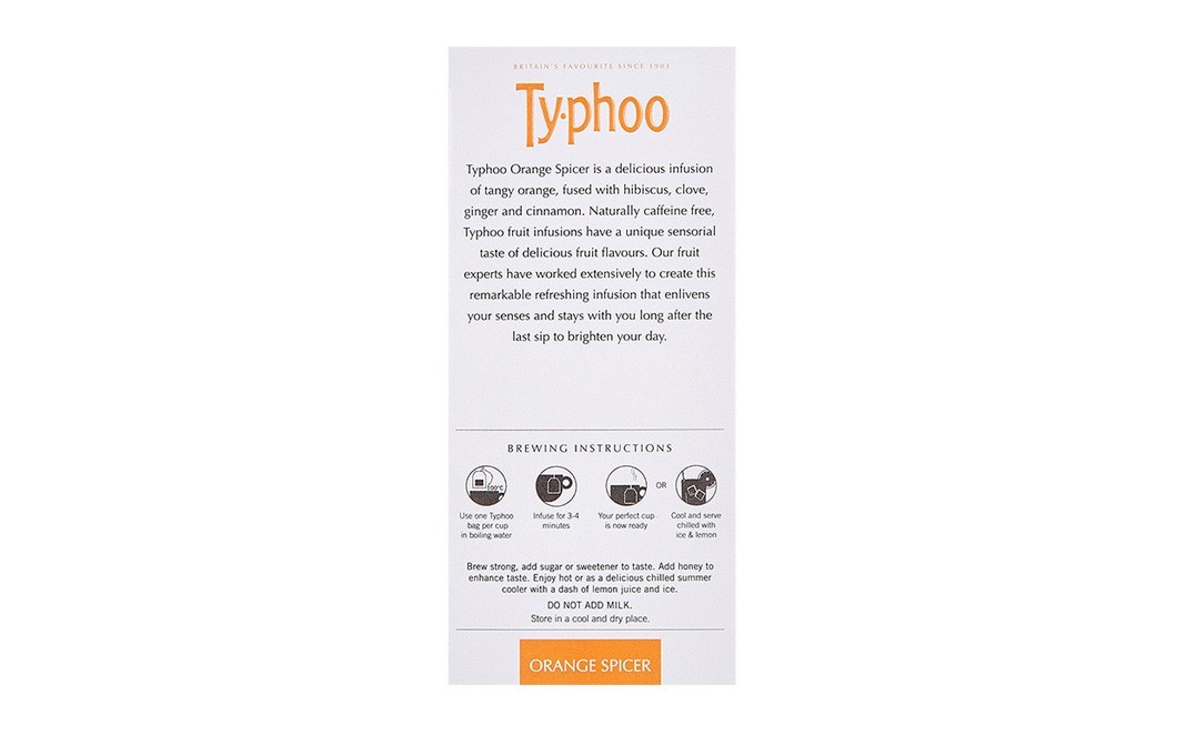 Typhoo Orange Spicer Luxurious Fruit Infusion   Box  25 pcs